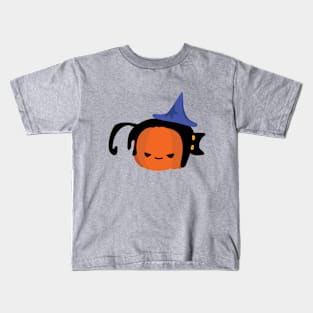 Black Cat Sleep on the Pumpkin Kids T-Shirt